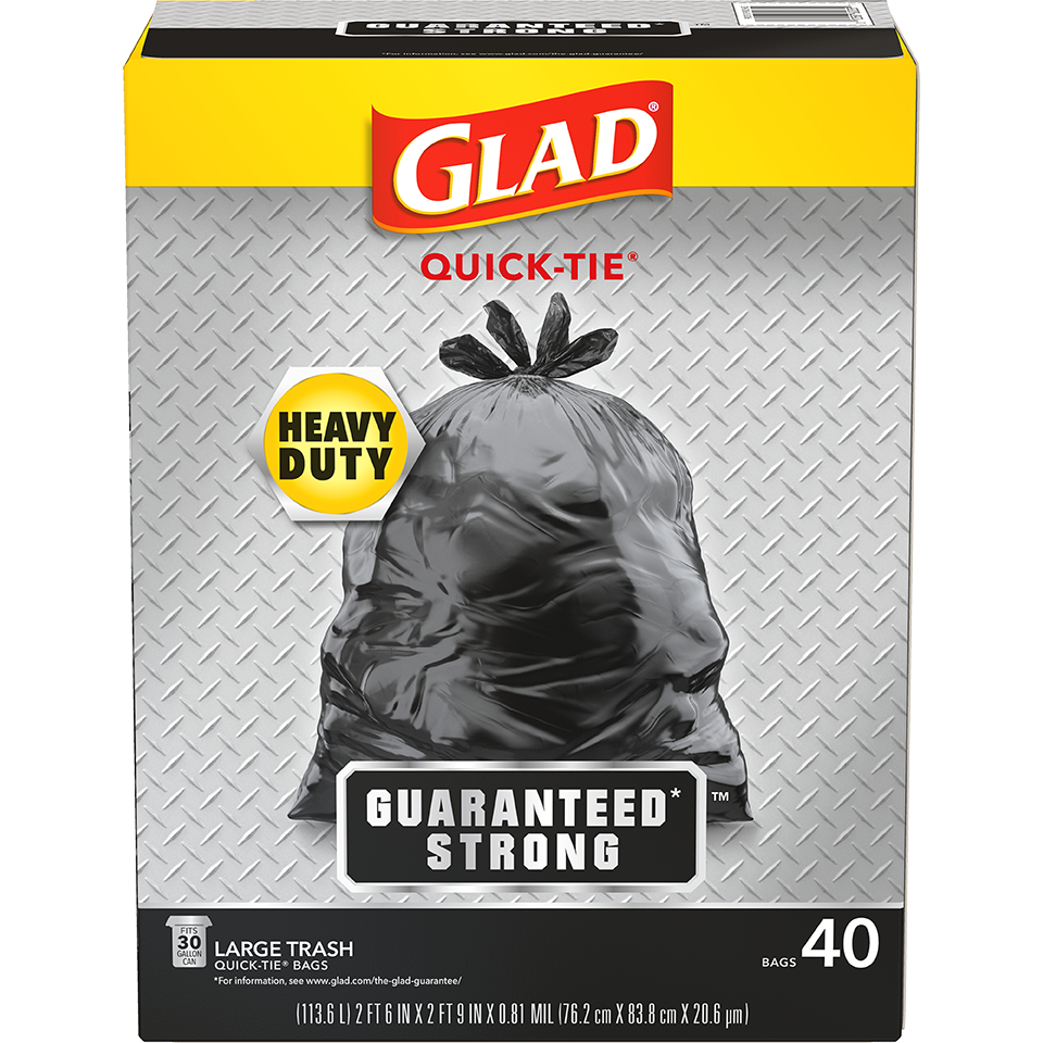 33 Gallon Trash Bags - Heavy Duty Black Garbage Bags, Upgraded