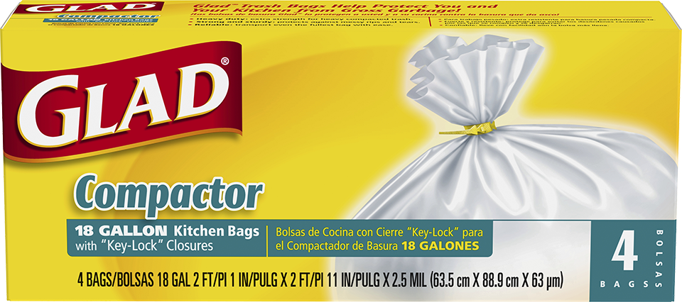 Glad Handle-Tie Trash Bags, Large, 30 Gallon, Paper & Plastic
