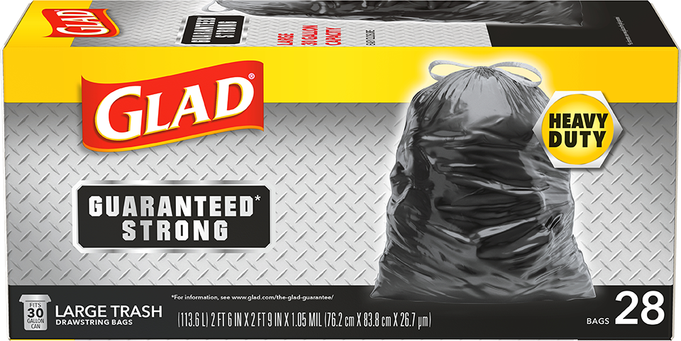 Glad Forceflex Large Trash Drawstring Bags, 30 Gallon - 70 count