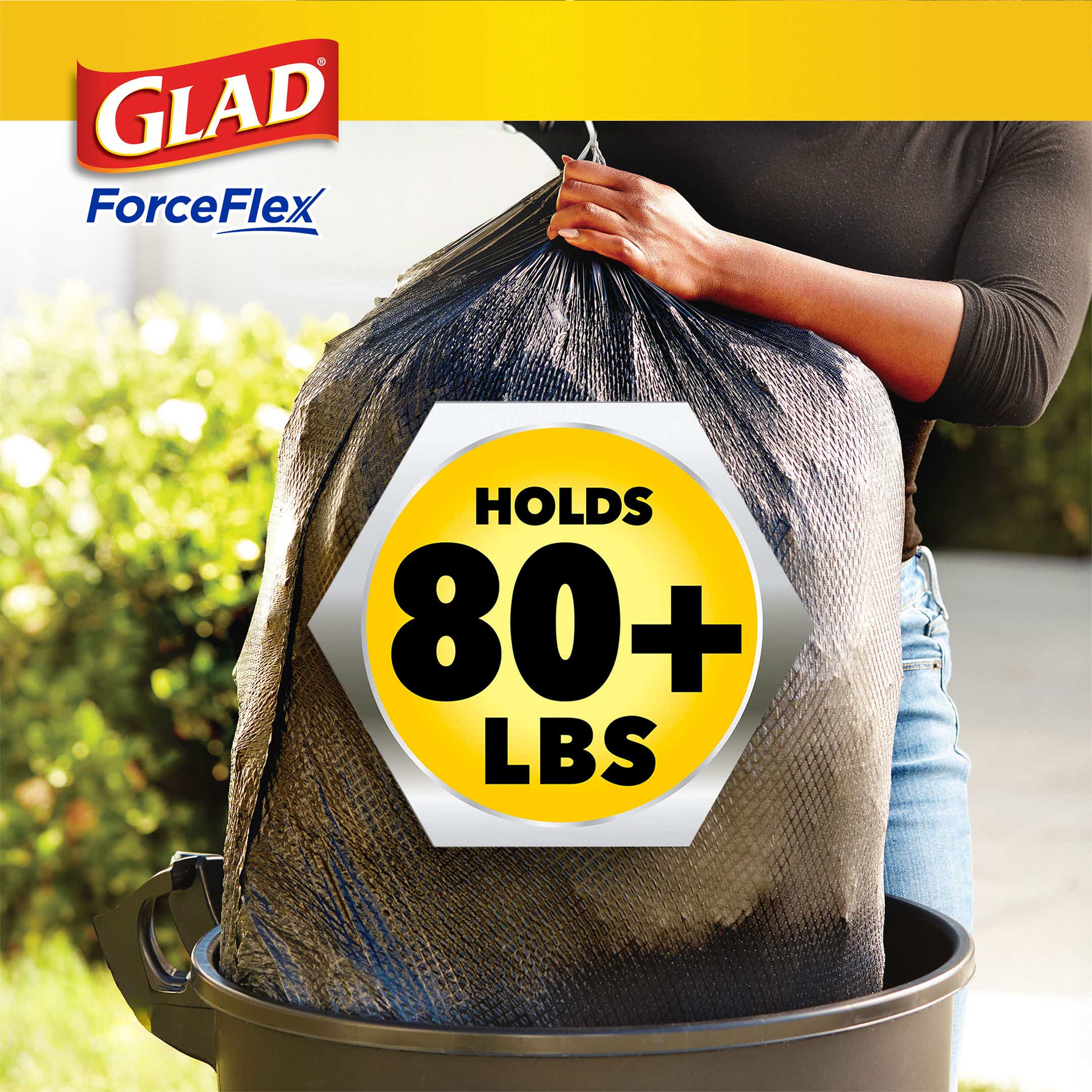ForceFlex 33 Gallon Black Trash Bags, 20 Count