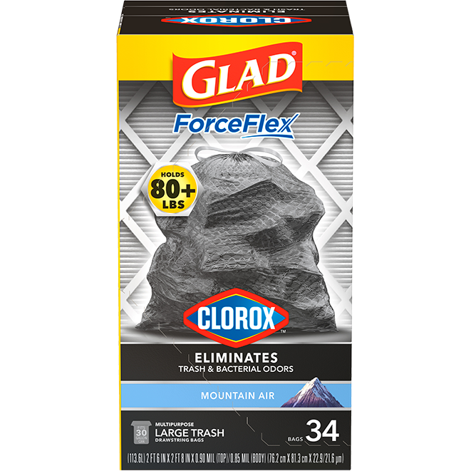 ForceFlex with Clorox® Drawstring Black Bags Mountain Air Scent