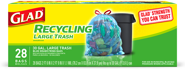 Recycling Large Trash Drawstring Blue 