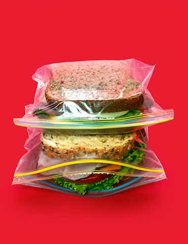 Glad Zipper Bags, Sandwich 100 ea, Freezer, Storage Bags