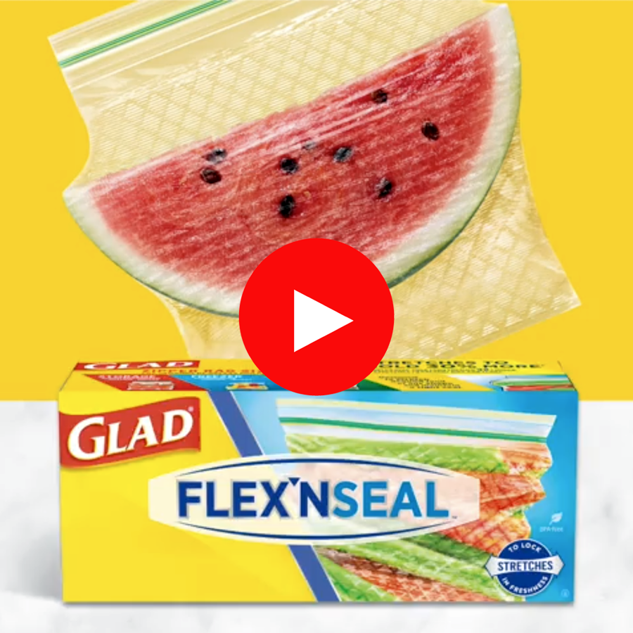 Glad FLEX N SEAL Zipper Bags, 17.7 cm X 19.6 cm, 1 qt, 38 Ct – Vitabox