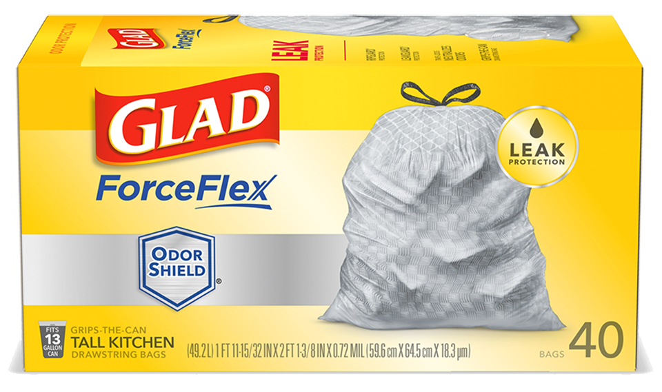 Glad Cherry Blossom ForceFlex MaxStrength 13-Gallon Trash Bags, 20