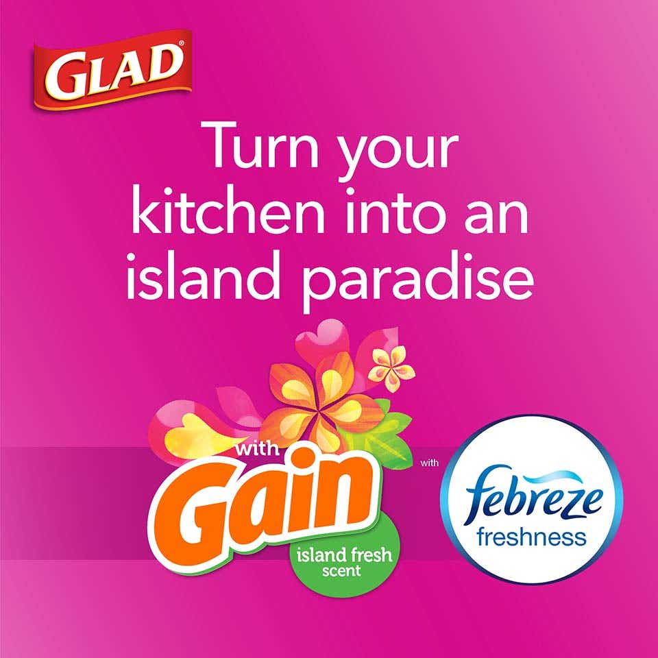 Glad ForceFlex Trash Bags Island Fresh Gain 40ct : Cleaning fast delivery  by App or Online