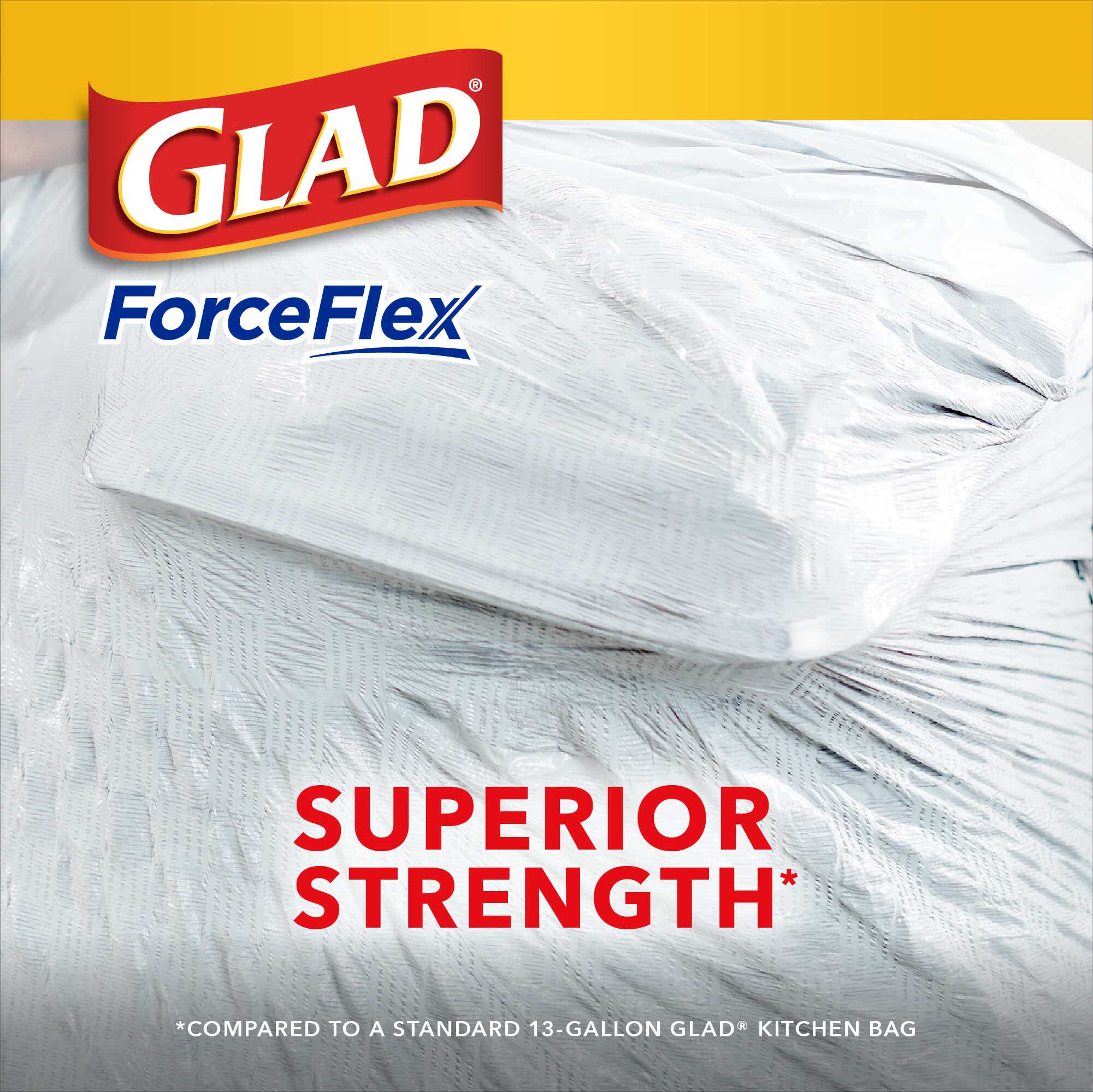 Glad ForceFlex Plus Tall Kitchen Bags, Grips-The-Can, Drawstring, Lemon  Fresh Bleach Scent, 13 Gallon